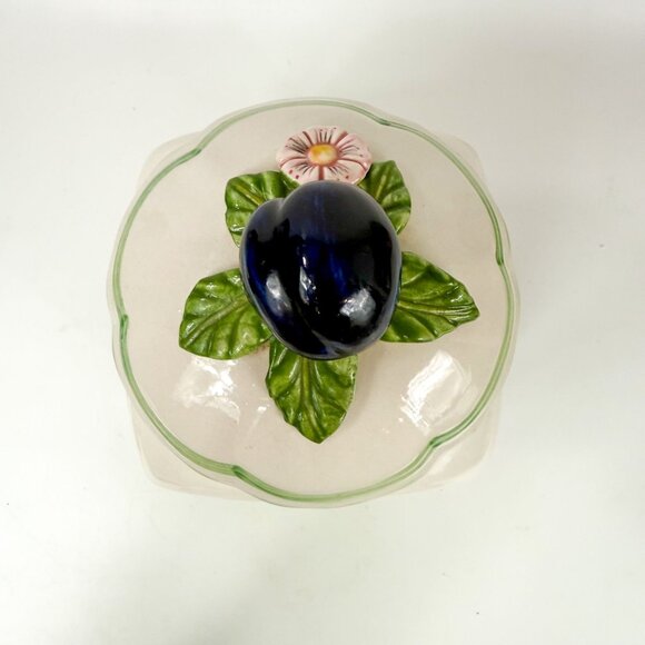 Villeroy and Boch French Garden Prunus Domestica Plum Porcelain Canister Jar - Picture 5 of 8